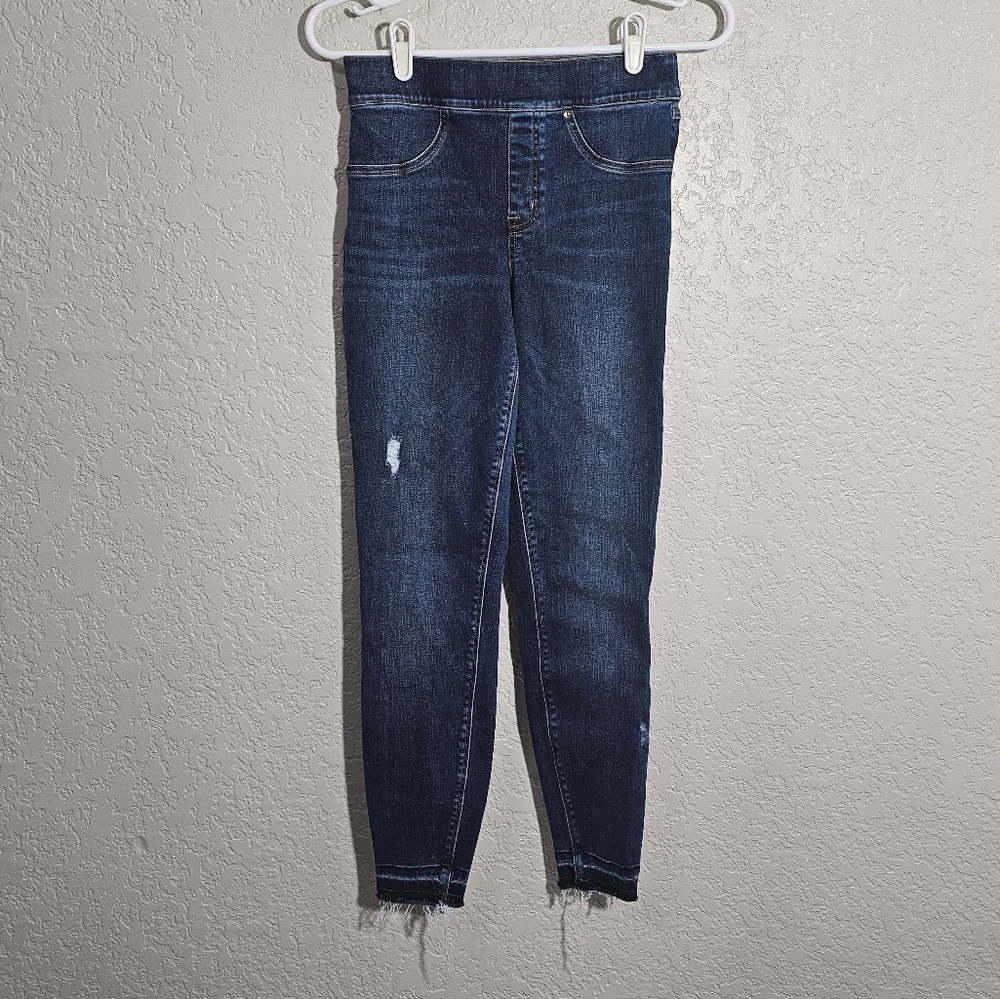 Spanx Distressed Raw Hem Jeggings